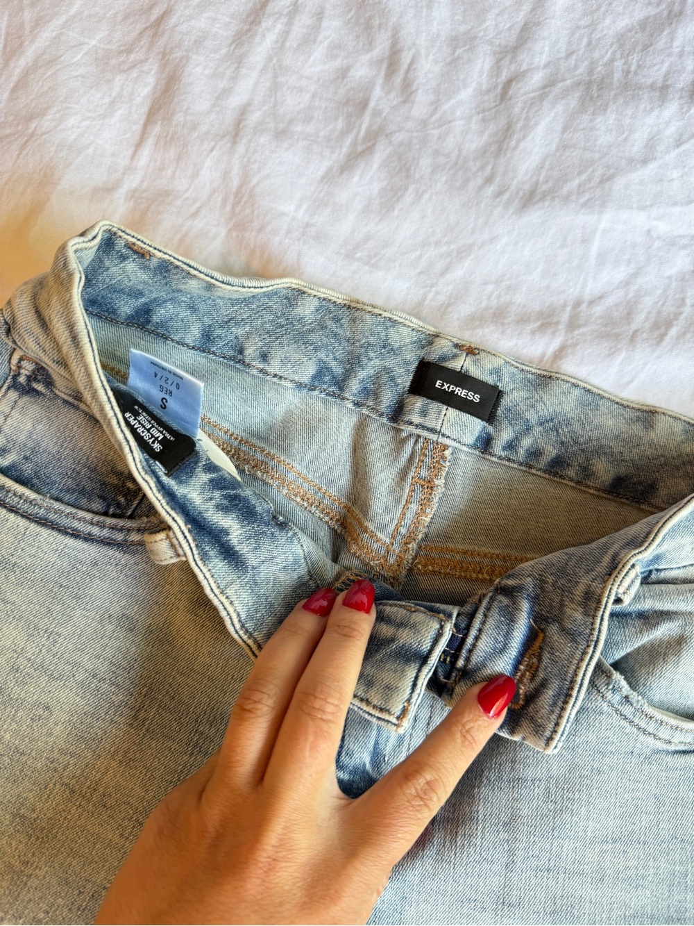 Express Light Wash High-Rise Jeans